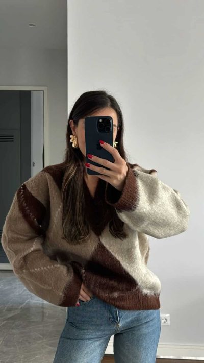 Pattern Sweater Beige