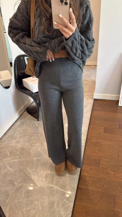 Brand Model Anthracite Knitted Trousers