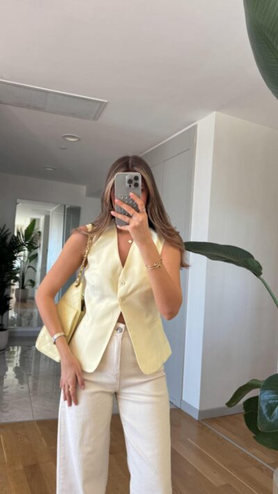 Two Button Vest - Yellow